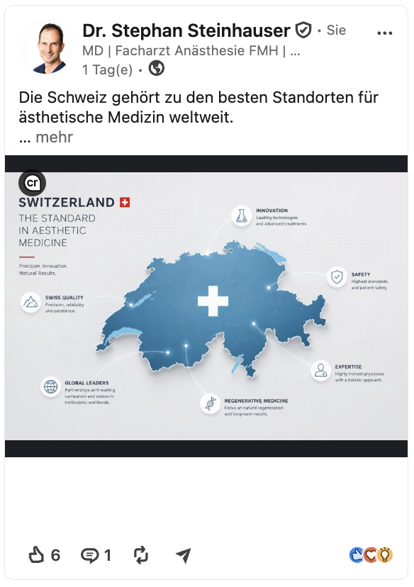 Schweiz als Standort für ästhetische Medizin